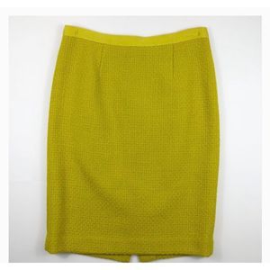 Boden Chartreuse Wool Blend Knit Pencil Skirt NWT size 8